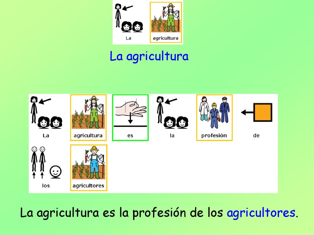 La agricultura La agricultura es la profesión de los agricultores.