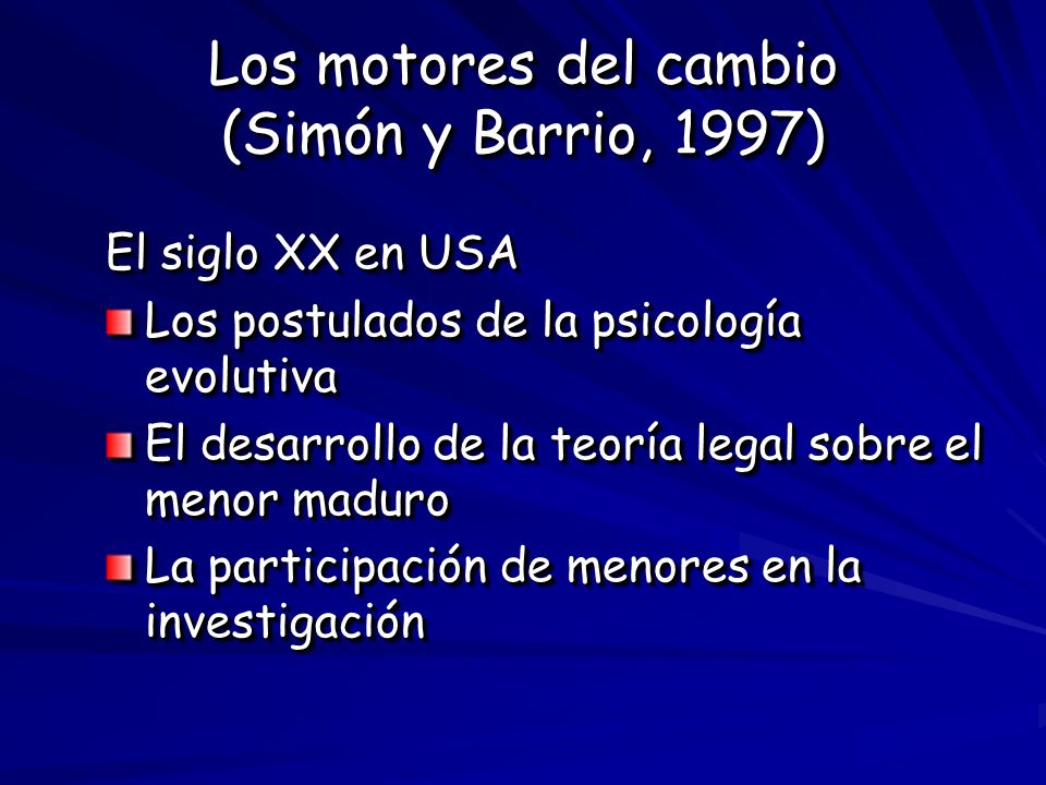 Los motores del cambio (Simón y Barrio, 1997)