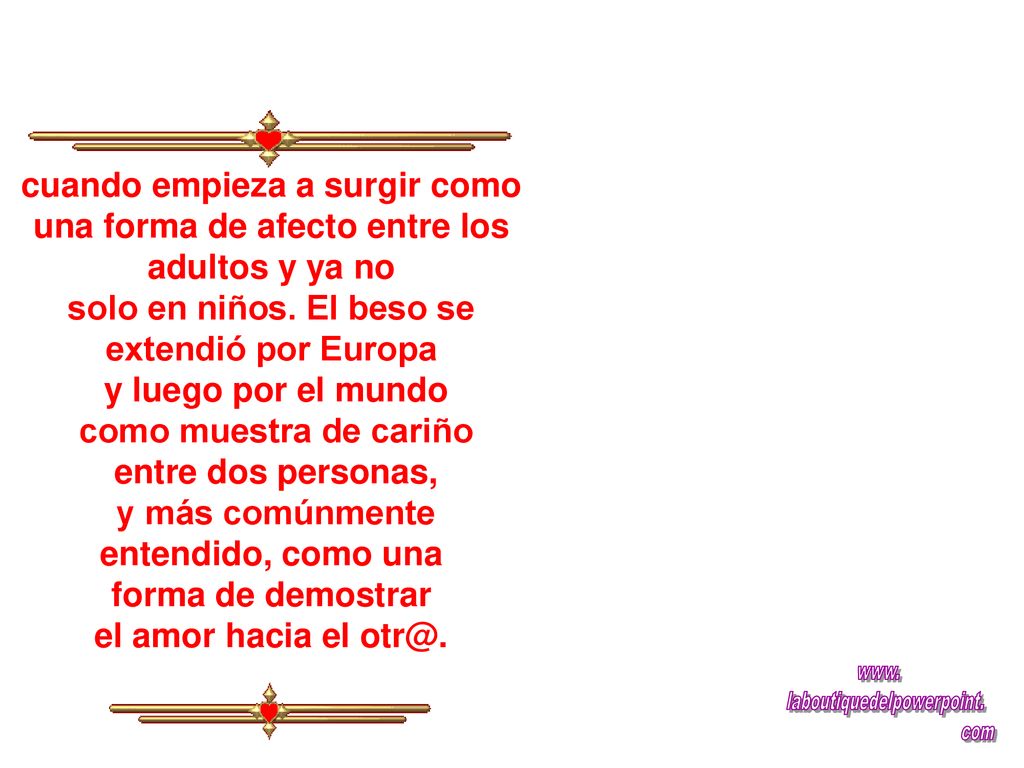 solo en niños. El beso se extendió por Europa