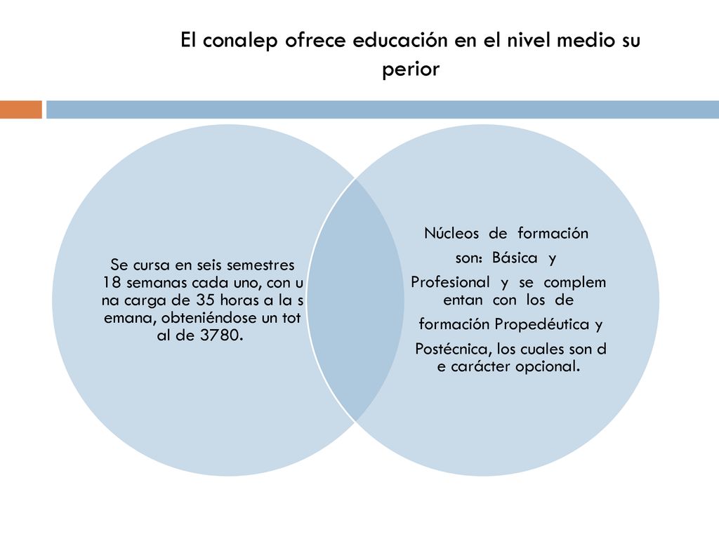 El conalep ofrece educación en el nivel medio superior