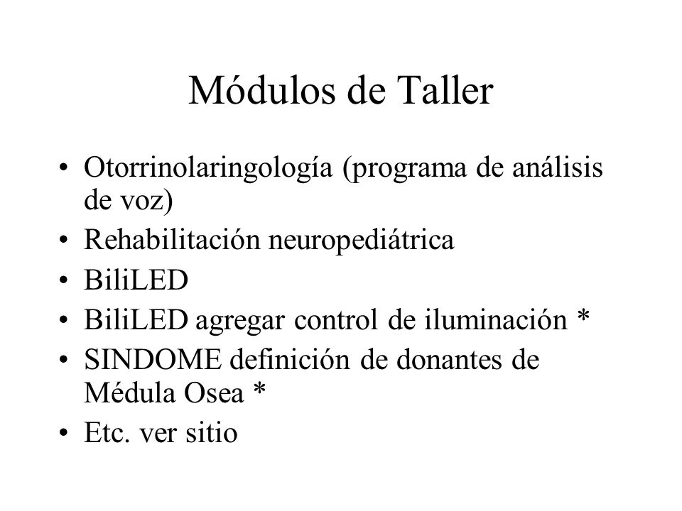 Módulos de Taller Otorrinolaringología (programa de análisis de voz)