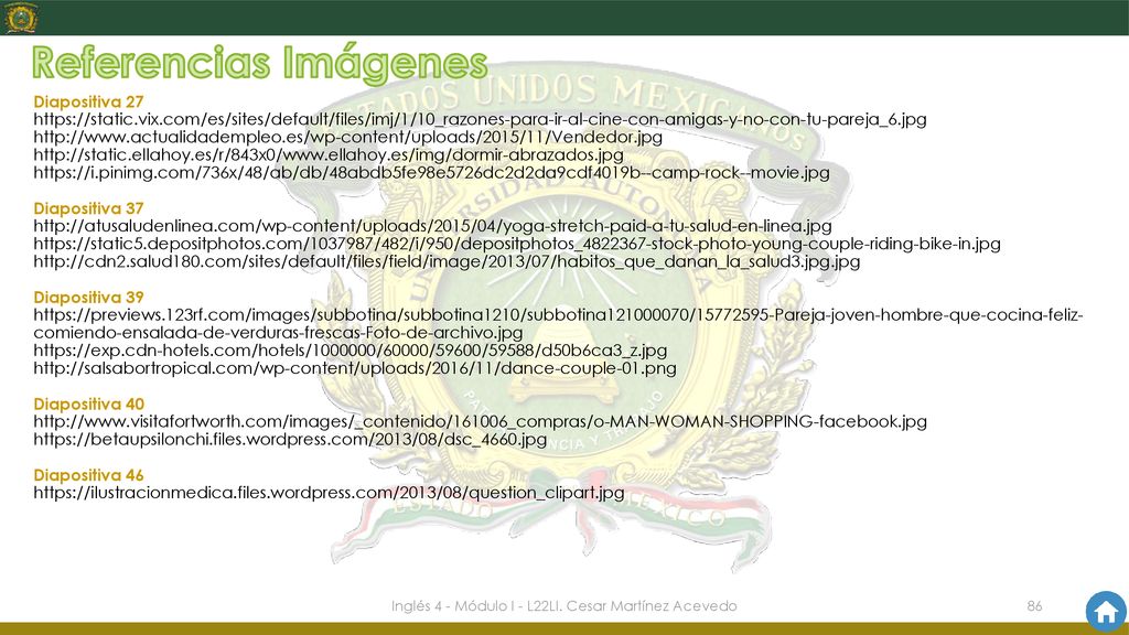 Inglés 4 - Módulo I - L22LI. Cesar Martínez Acevedo