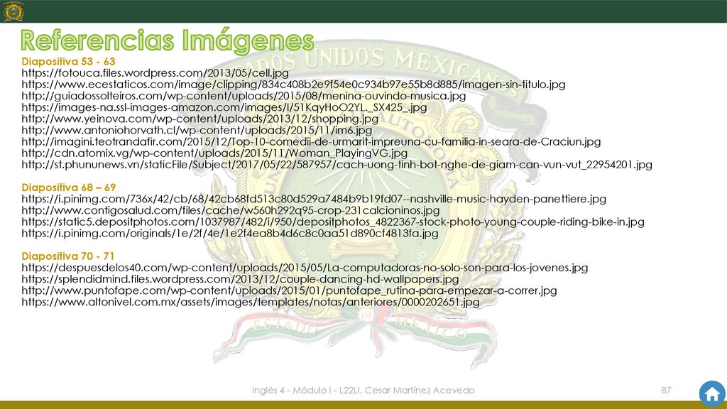 Inglés 4 - Módulo I - L22LI. Cesar Martínez Acevedo