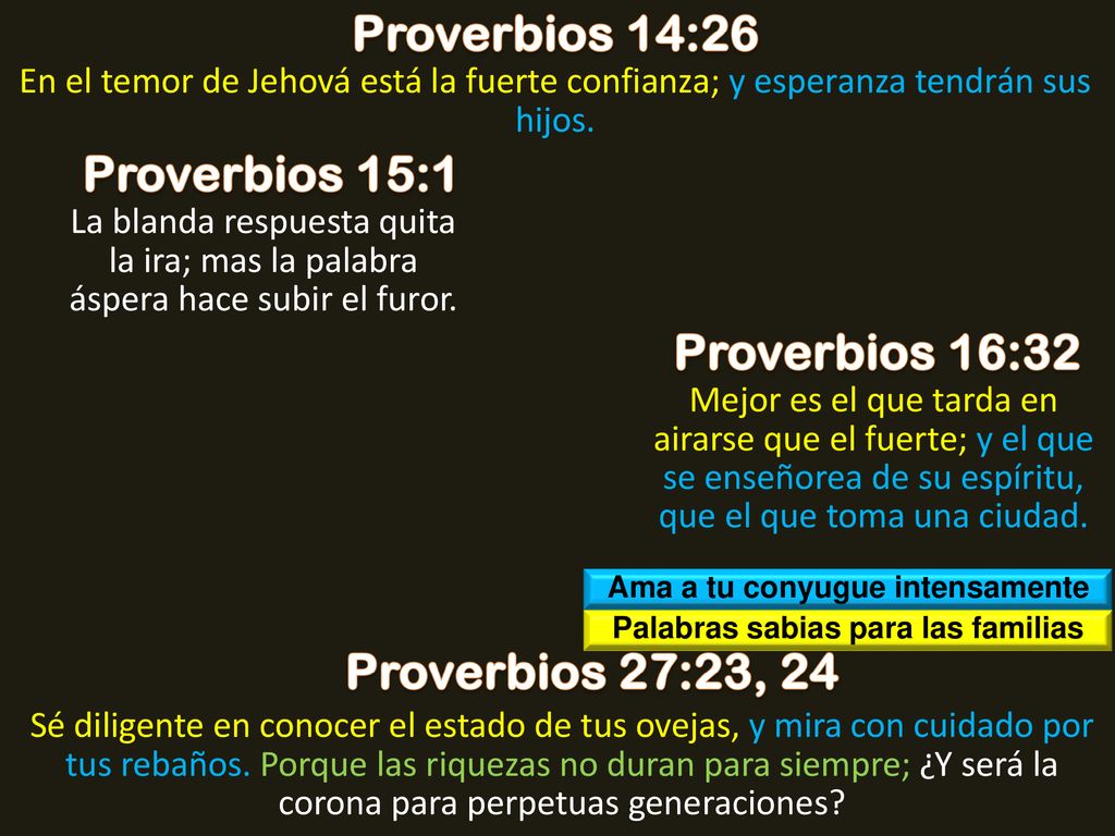 Ama a tu conyugue intensamente Palabras sabias para las familias