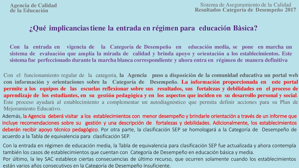 ¿Qué implicancias tiene la entrada en régimen para educación Bàsica