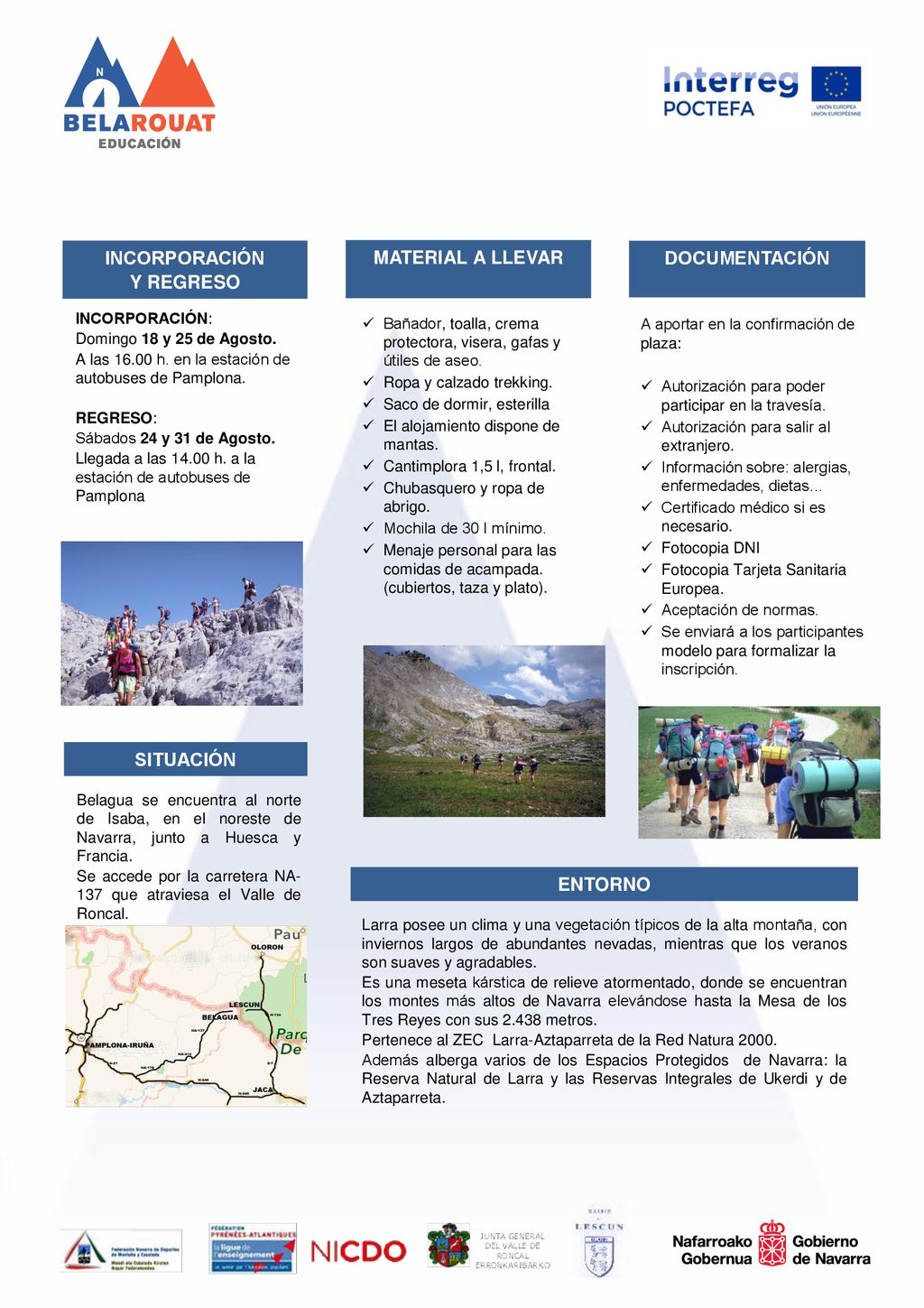 INCORPORACIÓN MATERIAL A LLEVAR DOCUMENTACIÓN Y REGRESO SITUACIÓN