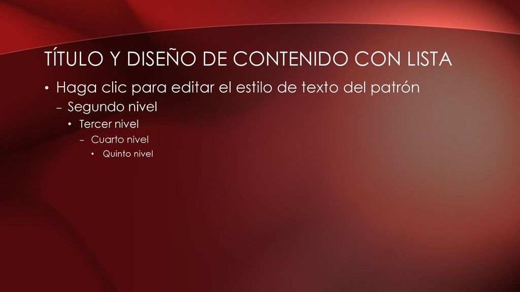 Título y diseño de contenido con lista