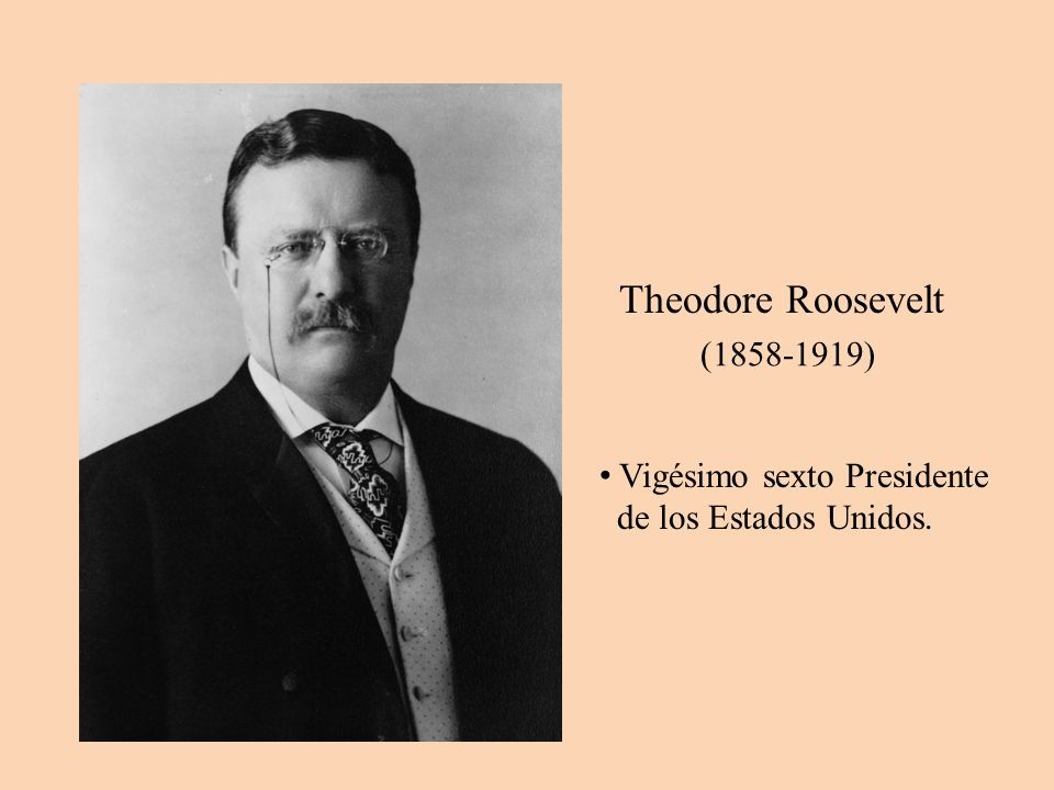 Theodore Roosevelt Vigésimo sexto Presidente de los Estados Unidos.