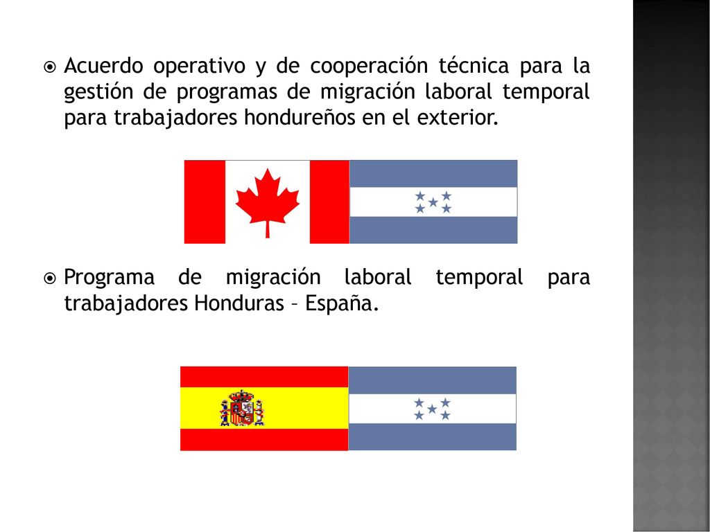 Acuerdo operativo y de cooperación técnica para la gestión de programas de migración laboral temporal para trabajadores hondureños en el exterior.