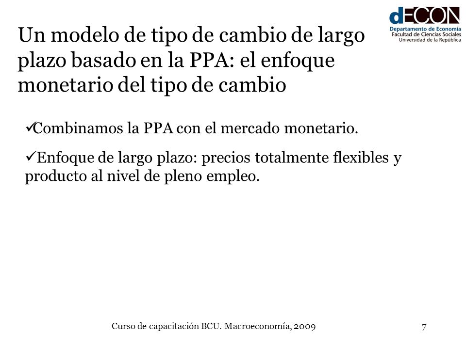 Curso de capacitación BCU. Macroeconomía, 2009