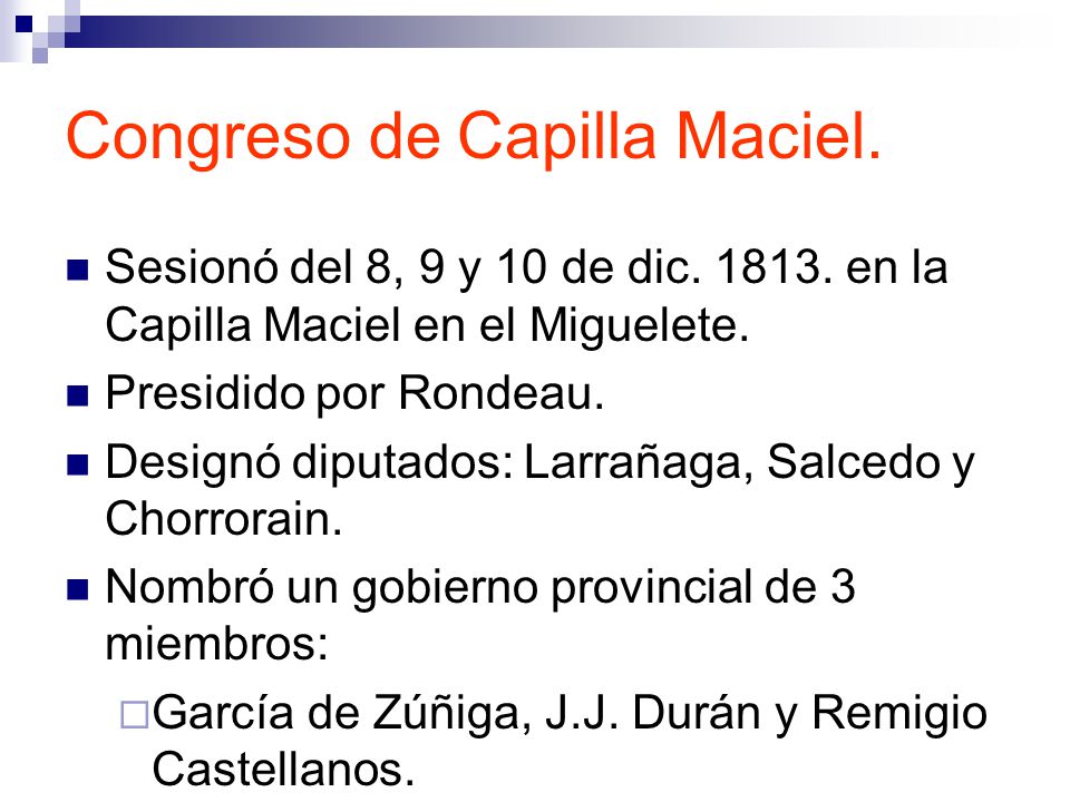 Congreso de Capilla Maciel.