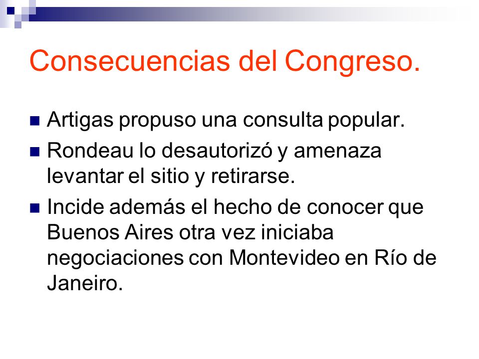 Consecuencias del Congreso.