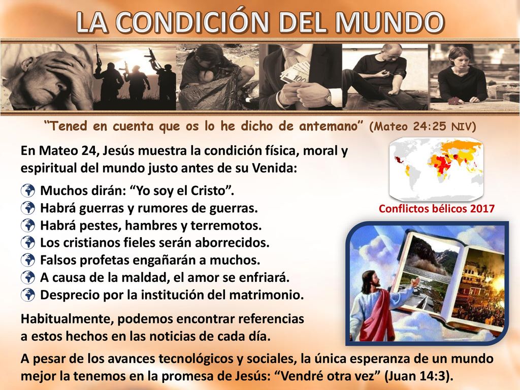 Tened en cuenta que os lo he dicho de antemano (Mateo 24:25 NIV)