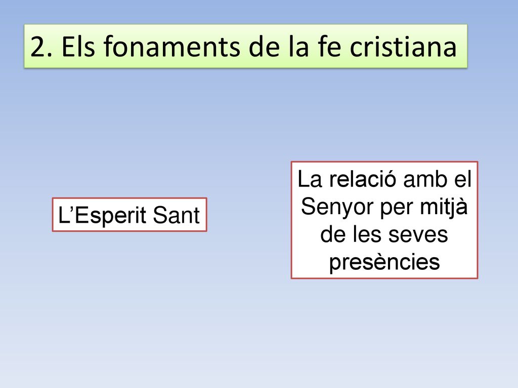 La relació amb el Senyor per mitjà de les seves presències