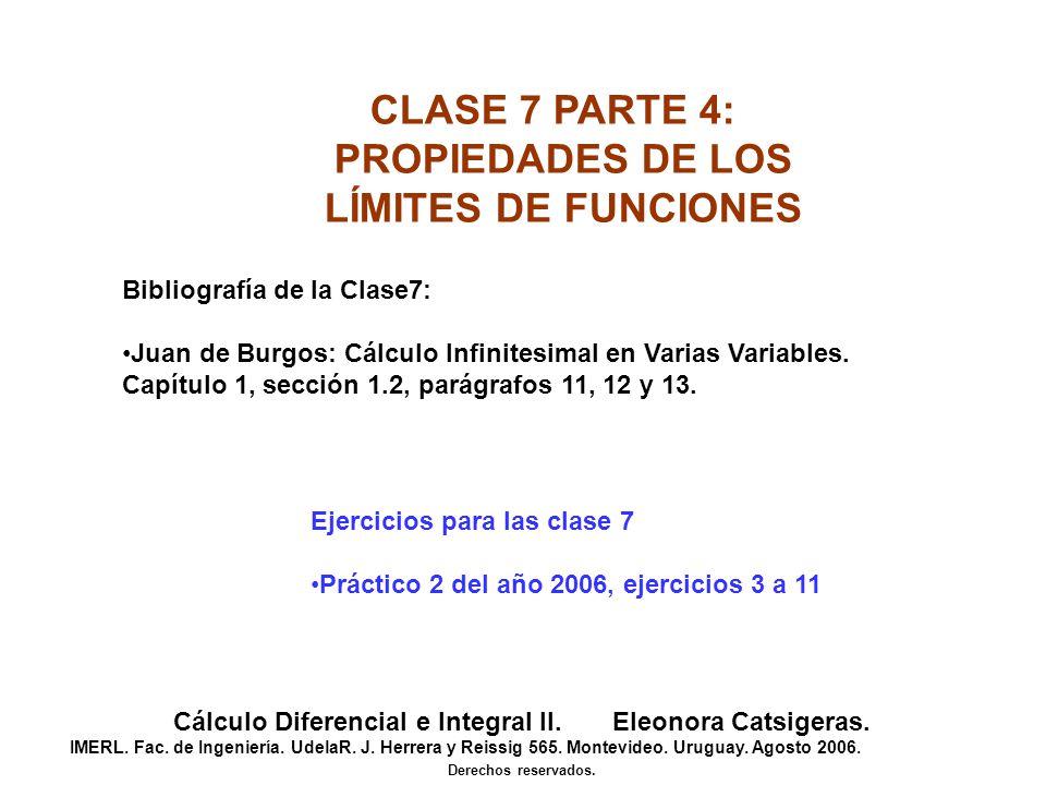 Cálculo Diferencial e Integral II. Eleonora Catsigeras. - ppt descargar