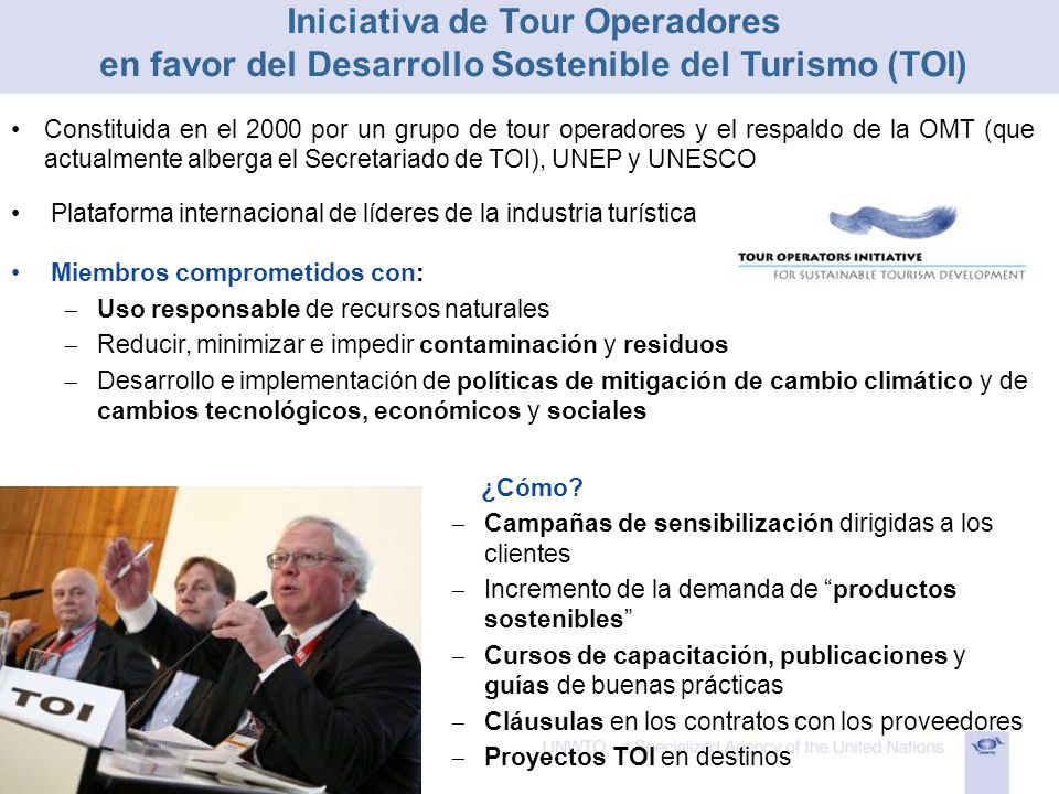 Iniciativa de Tour Operadores en favor del Desarrollo Sostenible del Turismo (TOI)