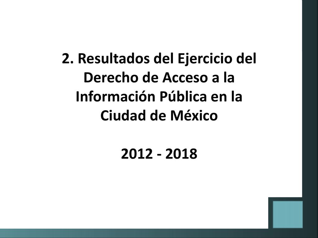 2. Resultados del Ejercicio del Derecho de Acceso a la Información Pública en la Ciudad de México