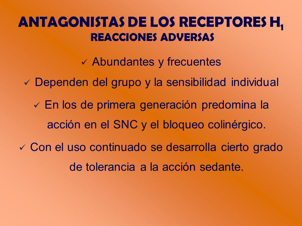ANTAGONISTAS DE LOS RECEPTORES H1 REACCIONES ADVERSAS