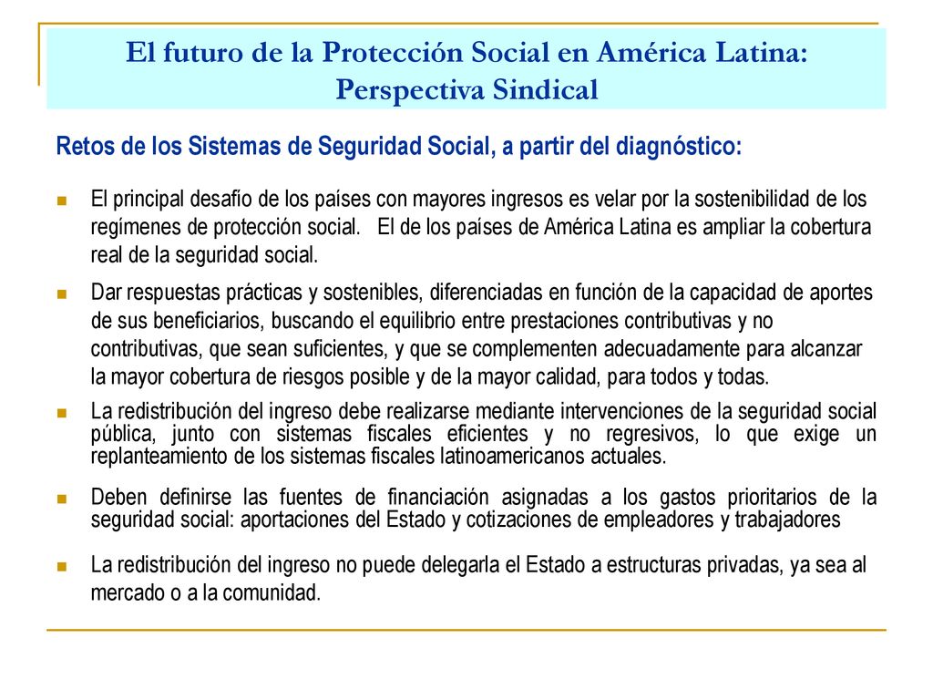 El futuro de la Protección Social en América Latina: Perspectiva Sindical