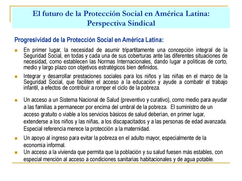 El futuro de la Protección Social en América Latina: Perspectiva Sindical