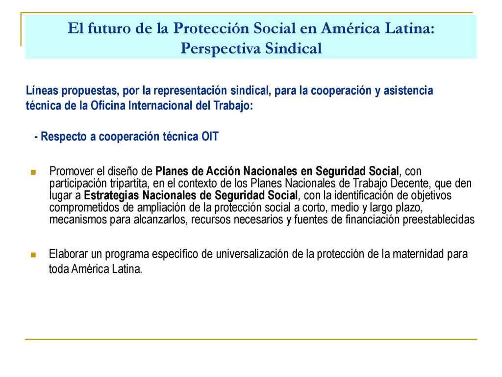 El futuro de la Protección Social en América Latina: Perspectiva Sindical