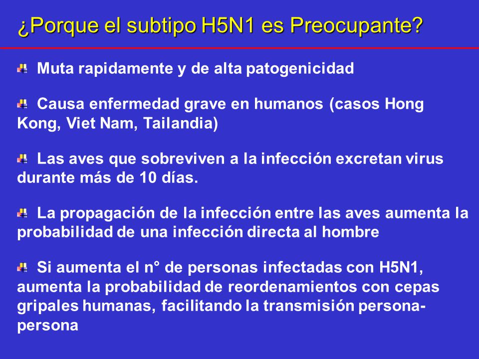 ¿Porque el subtipo H5N1 es Preocupante