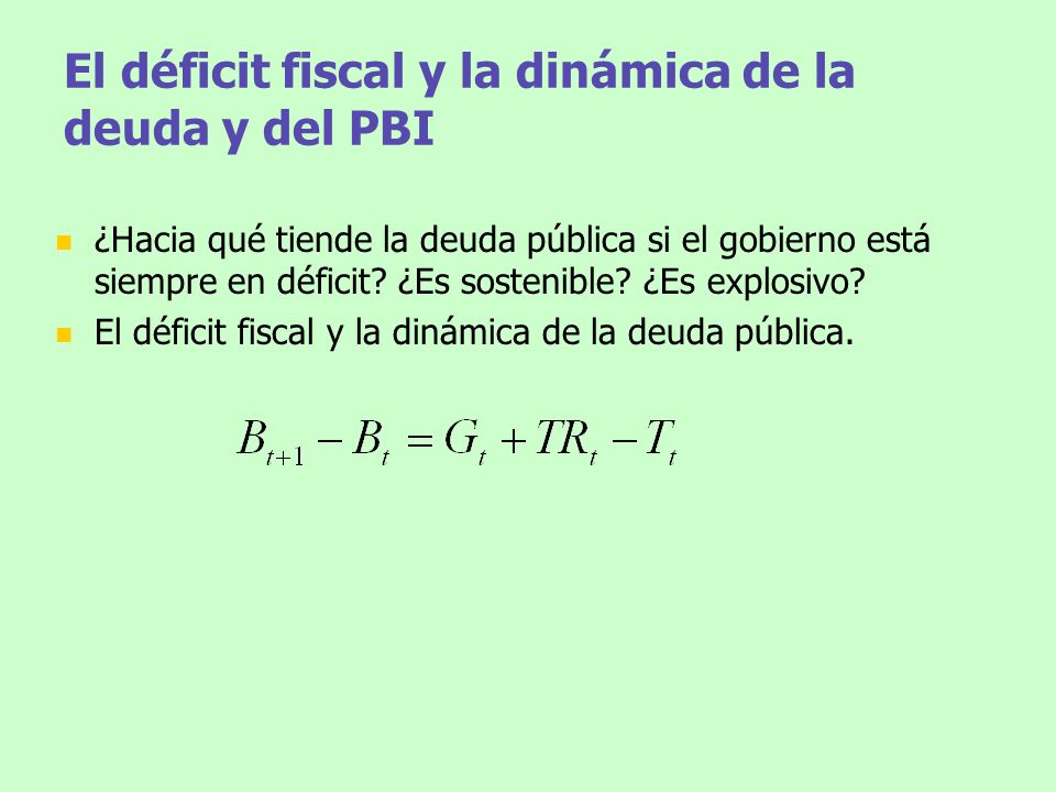 El déficit fiscal y la dinámica de la deuda y del PBI