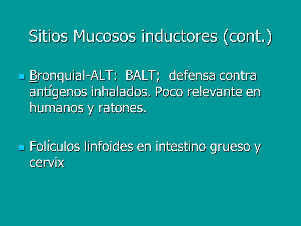 Sitios Mucosos inductores (cont.)