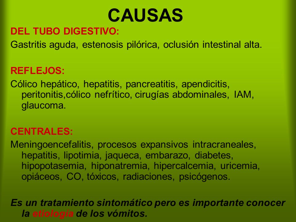 CAUSAS DEL TUBO DIGESTIVO:
