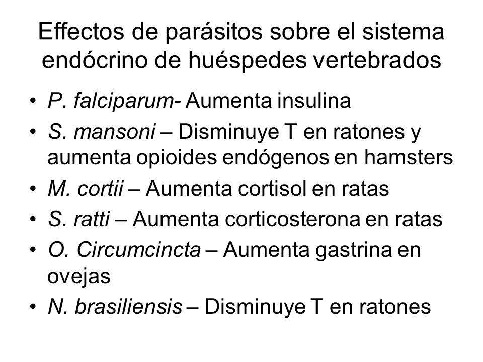 Effectos de parásitos sobre el sistema endócrino de huéspedes vertebrados