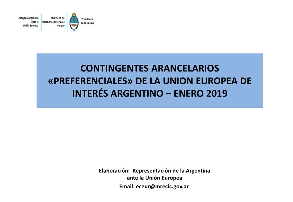 Elaboración: Representación de la Argentina ante la Unión Europea