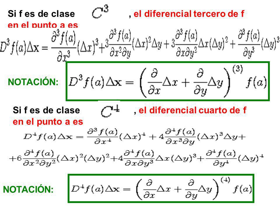 Si f es de clase , el diferencial tercero de f