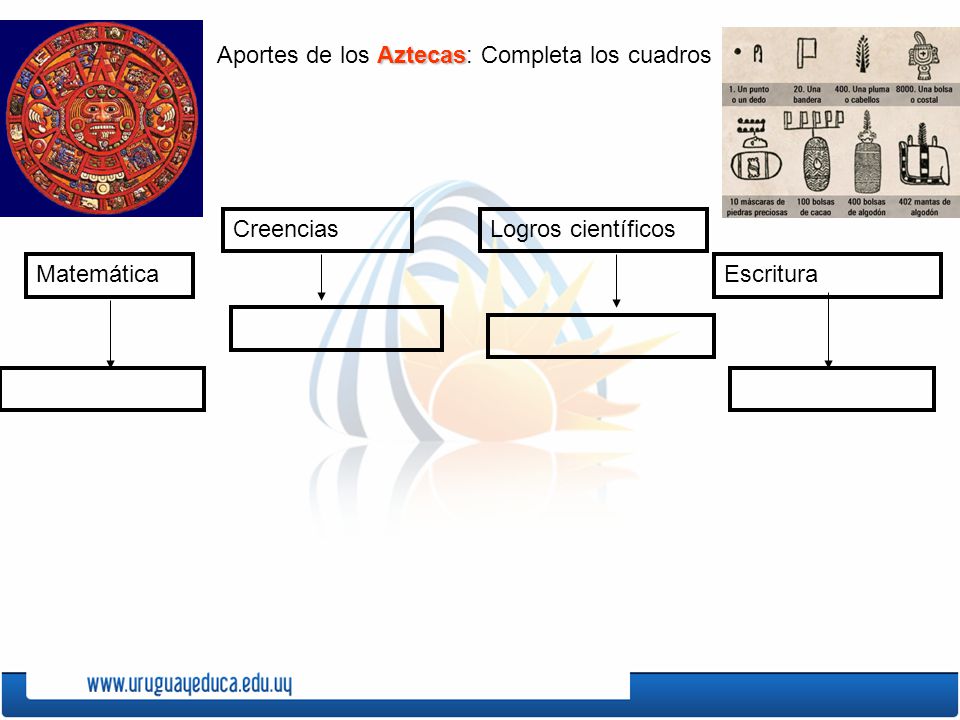 Aportes de los Aztecas: Completa los cuadros