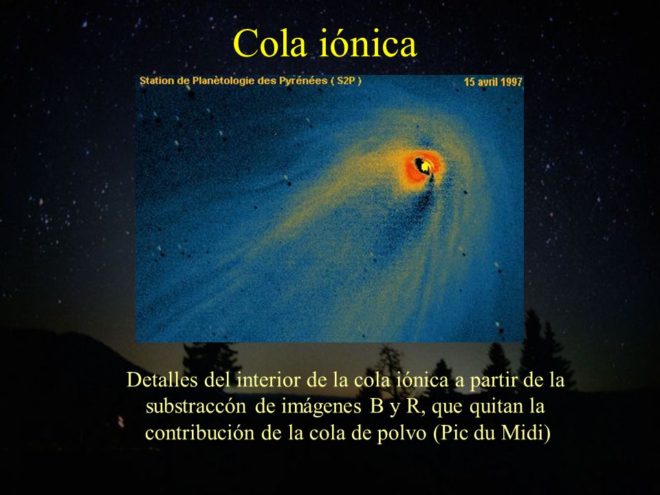 Cola iónica Detalles del interior de la cola iónica a partir de la