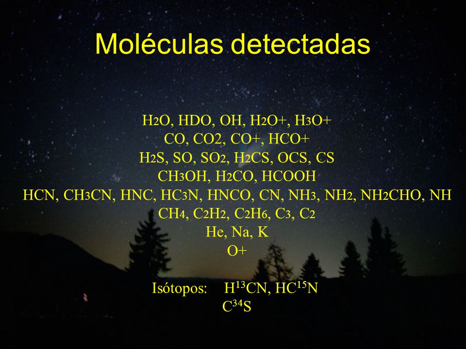 HCN, CH3CN, HNC, HC3N, HNCO, CN, NH3, NH2, NH2CHO, NH