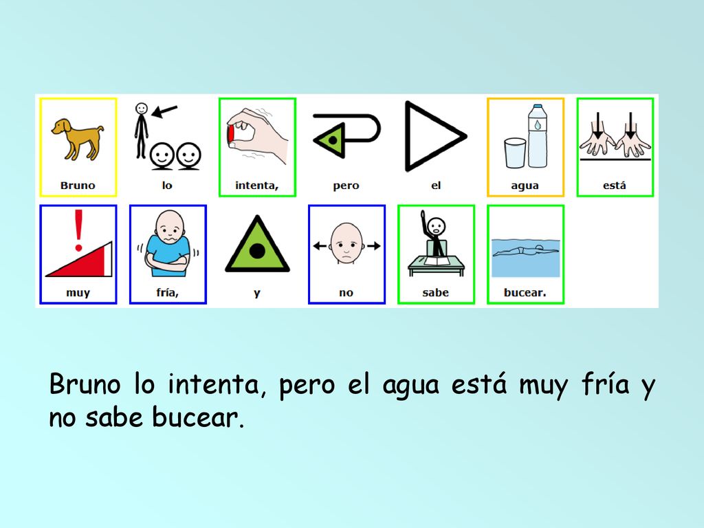 Bruno lo intenta, pero el agua está muy fría y no sabe bucear.