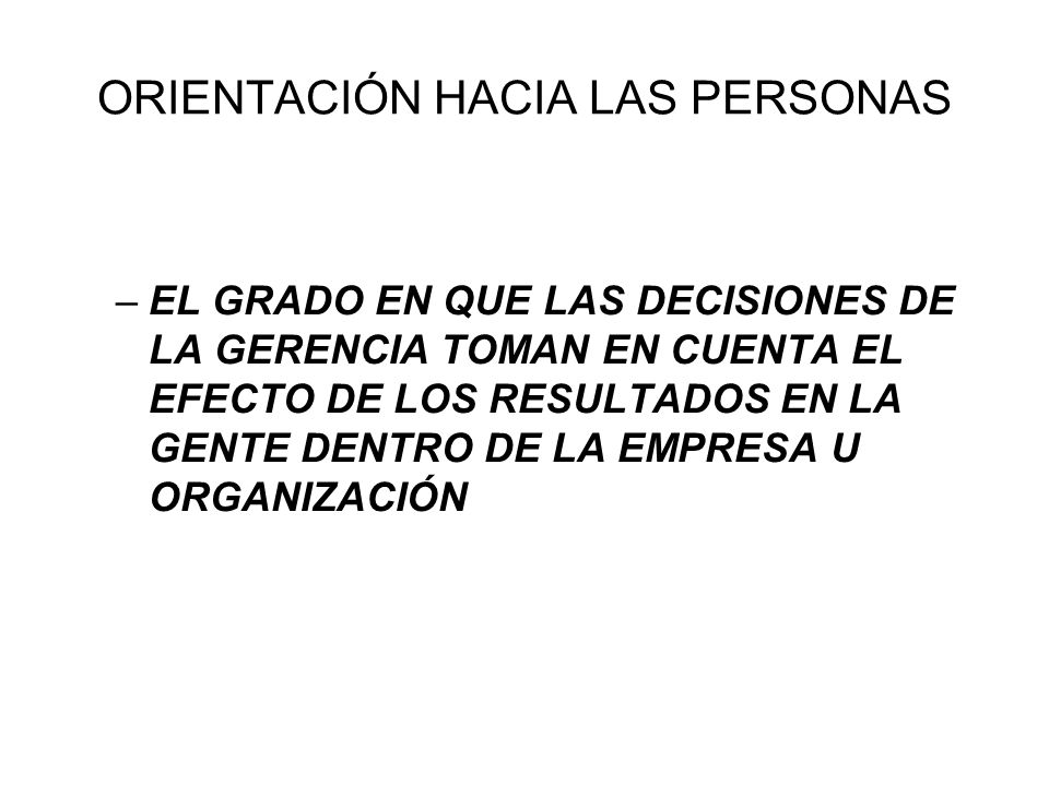 ORIENTACIÓN HACIA LAS PERSONAS