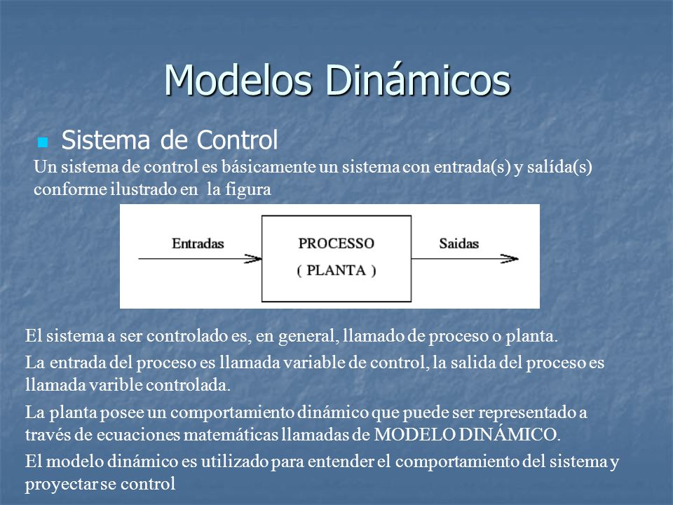 Modelos Dinámicos Sistema de Control