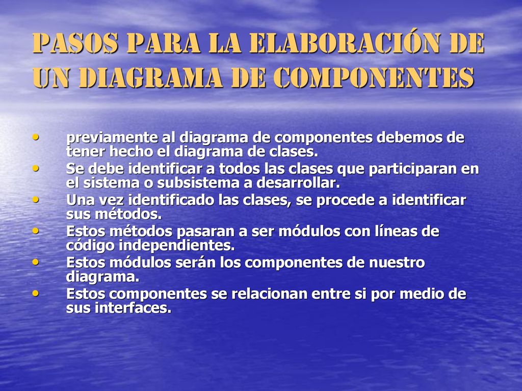 Pasos para la elaboración de un diagrama de componentes