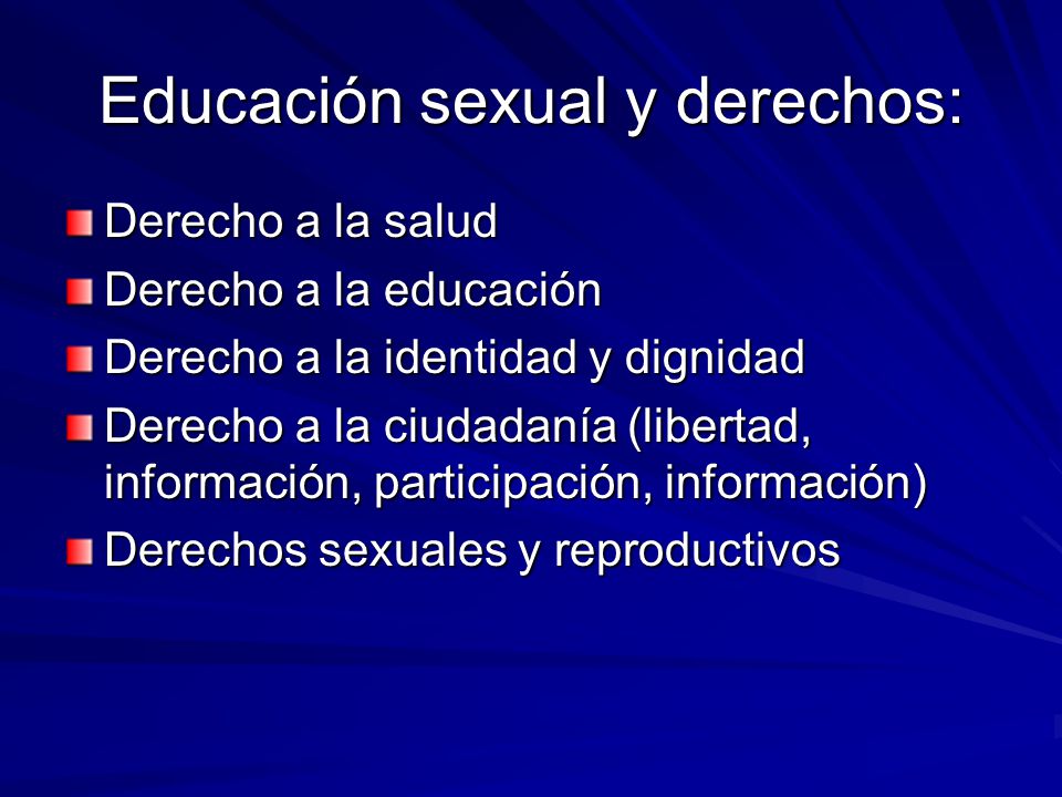 Educación sexual y derechos: