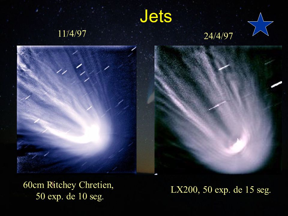 Jets 11/4/97 24/4/97 60cm Ritchey Chretien, LX200, 50 exp. de 15 seg.