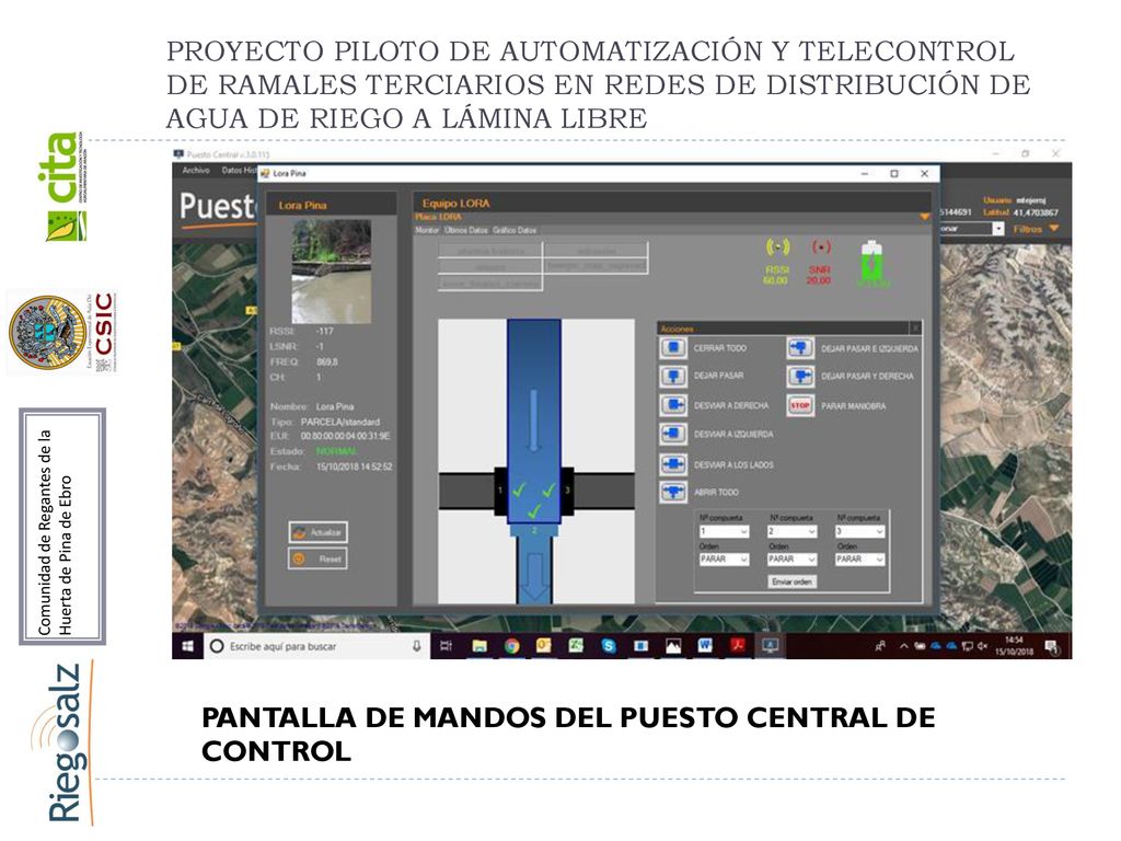 PANTALLA DE MANDOS DEL PUESTO CENTRAL DE CONTROL