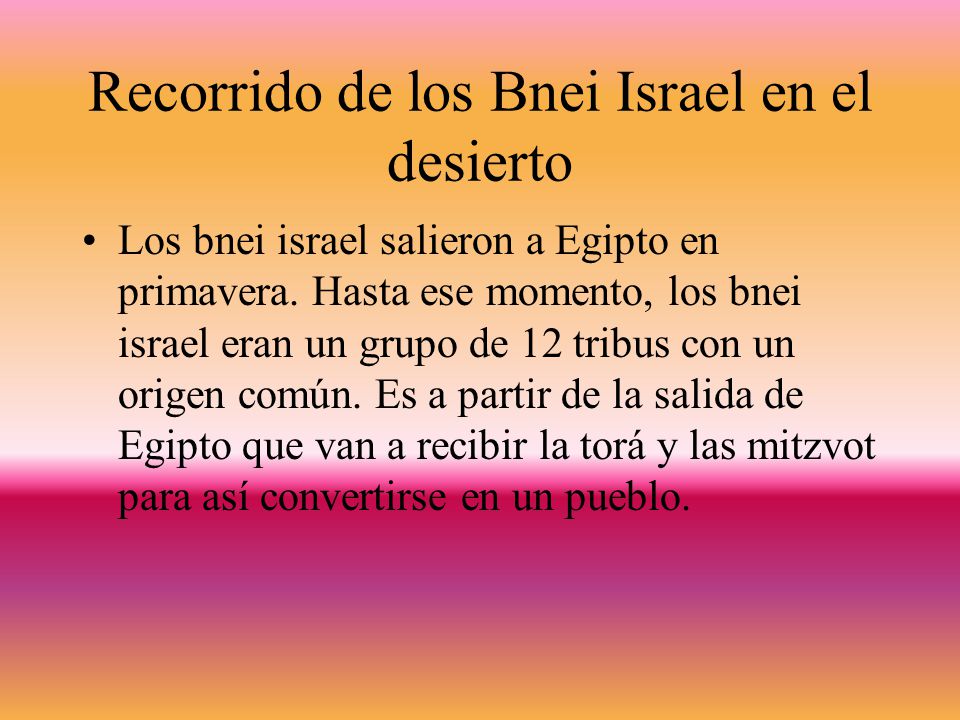 Recorrido de los Bnei Israel en el desierto