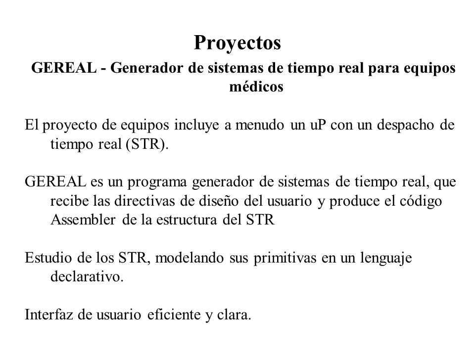 GEREAL - Generador de sistemas de tiempo real para equipos médicos