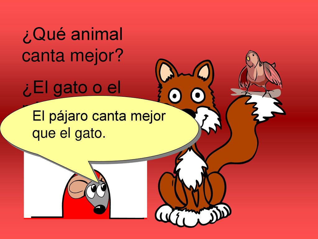 ¿Qué animal canta mejor ¿El gato o el pájaro