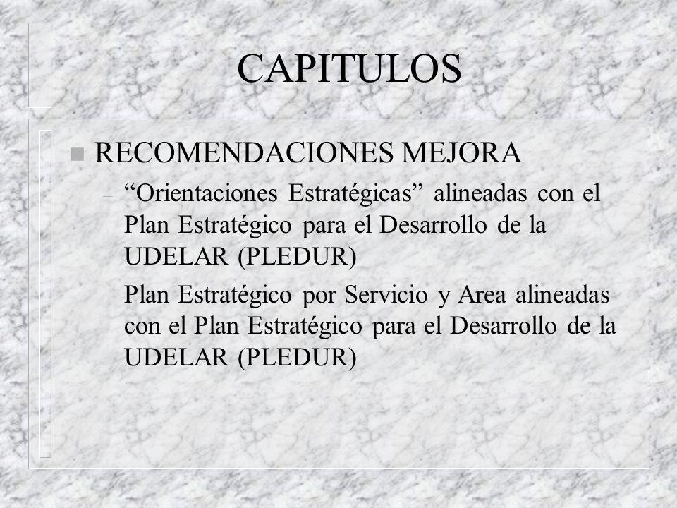 CAPITULOS RECOMENDACIONES MEJORA