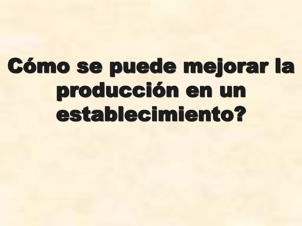 Cómo se puede mejorar la producción en un establecimiento