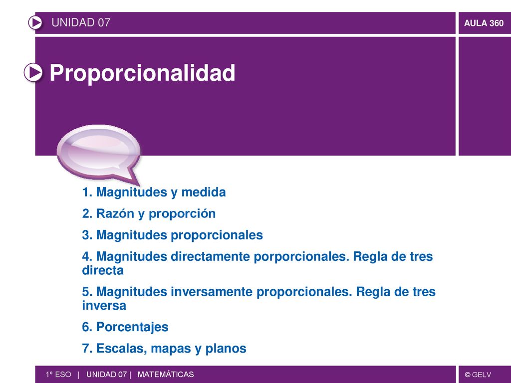 Proporcionalidad 1. Magnitudes y medida 2. Razón y proporción