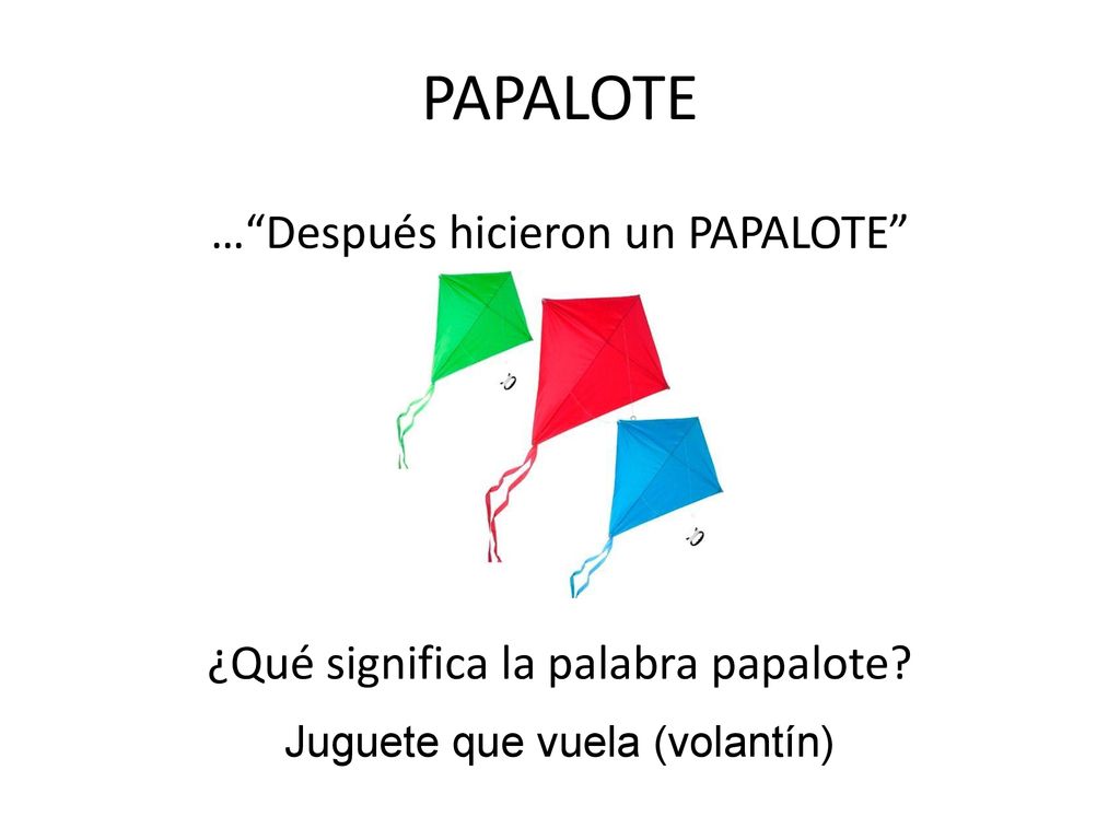 PAPALOTE … Después hicieron un PAPALOTE ¿Qué significa la palabra papalote.