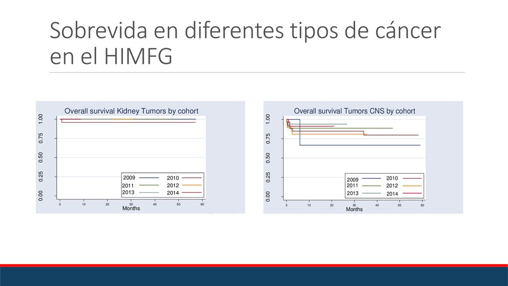 Sobrevida en diferentes tipos de cáncer en el HIMFG